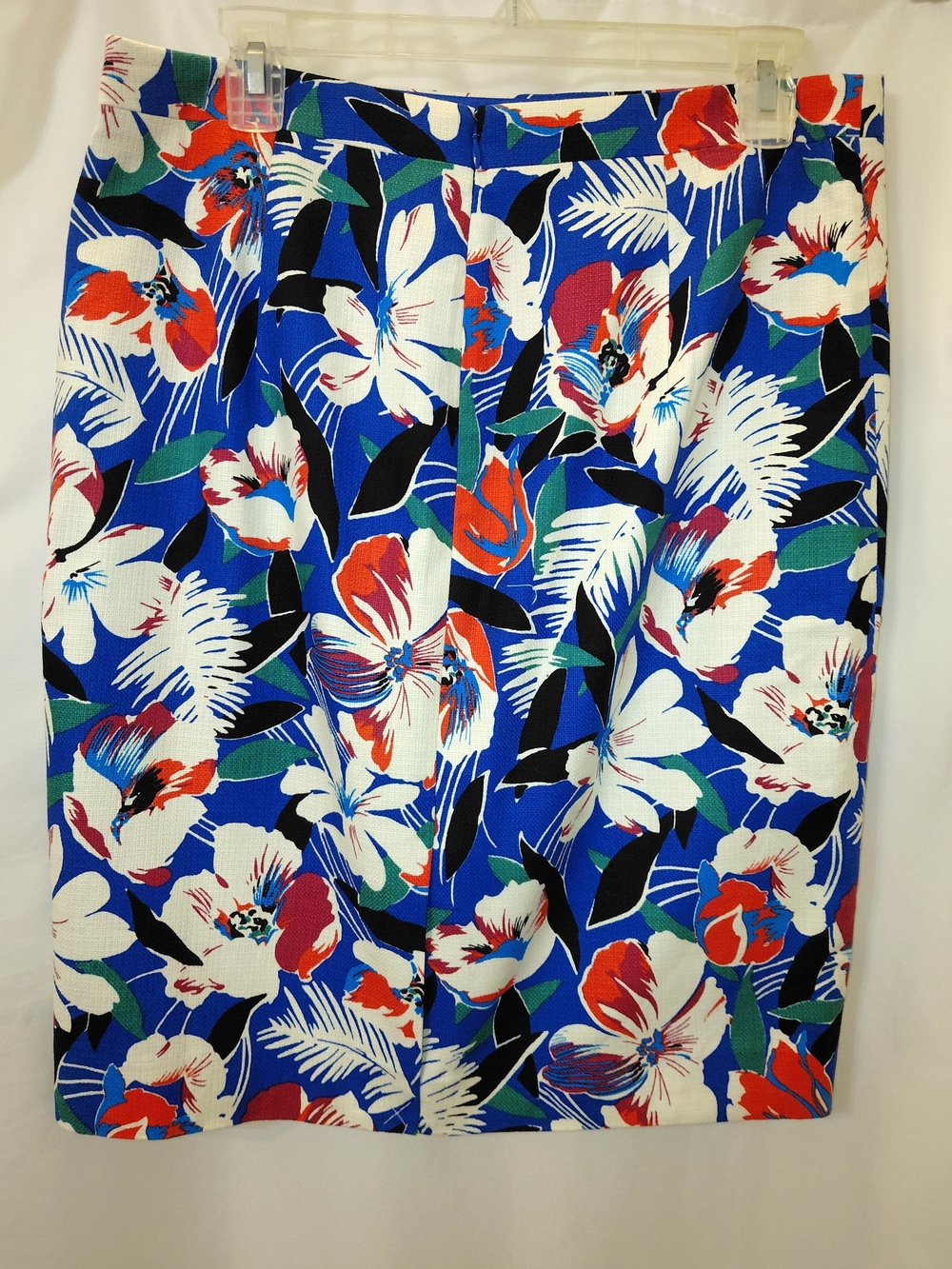 NWOT Sz 8 J. Crew Blue Hawaiian Floral Basketweave Pencil Skirt Fully Lined - Picture 5 of 13